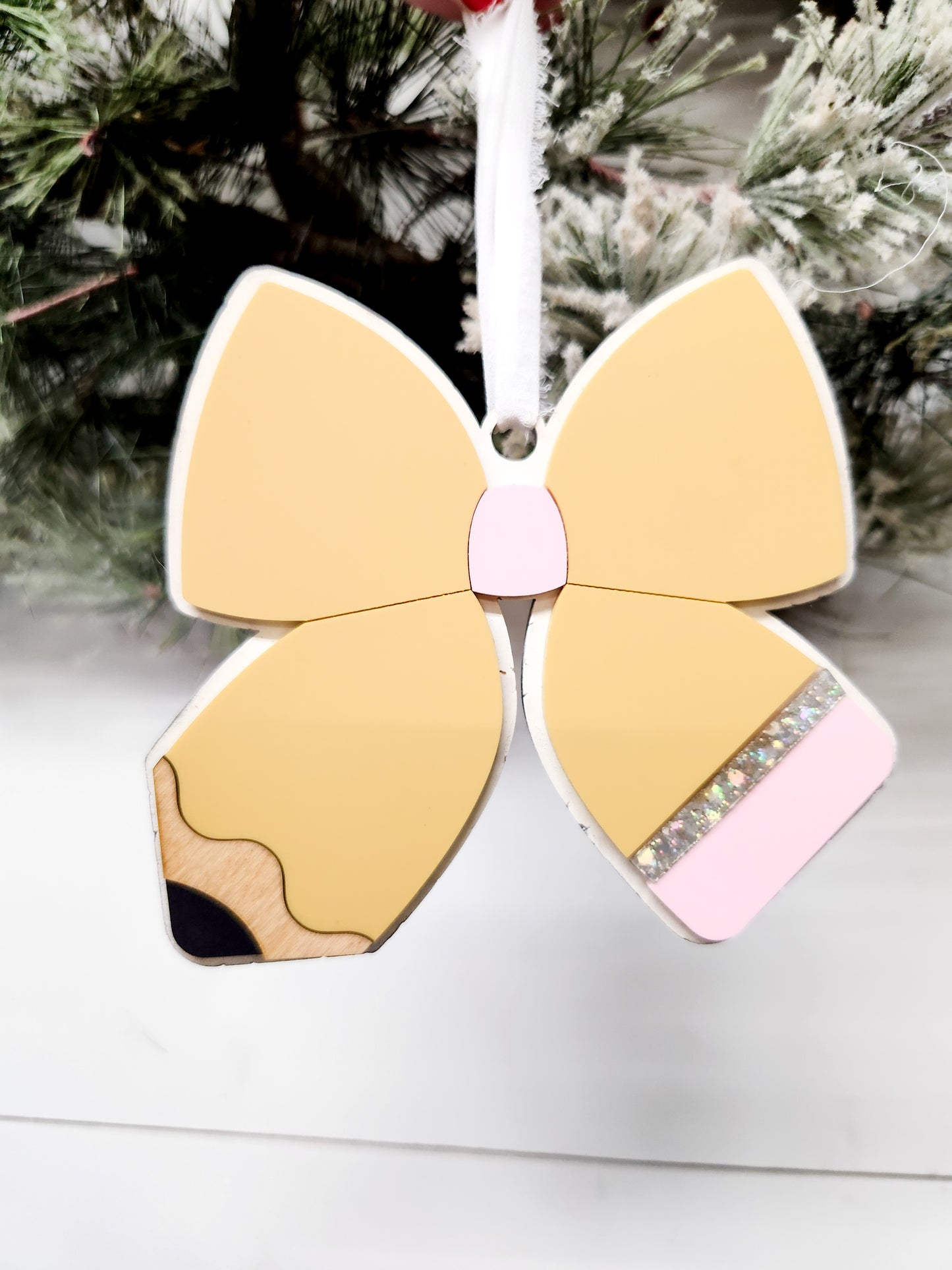 Pencil Bow Ornament