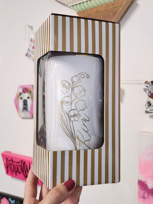 White Tumbler Gold Engrave