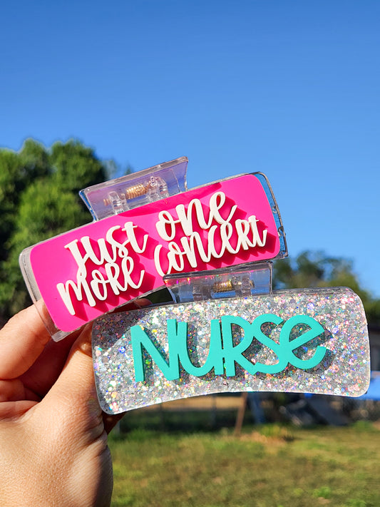 Custom Personalized Claw Clip | Your Wording + Colors