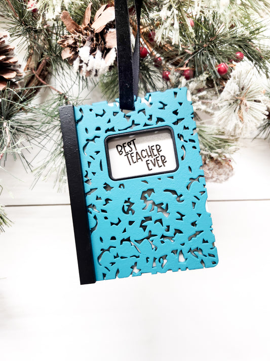 Composition Book Gift Card Holder Ornament