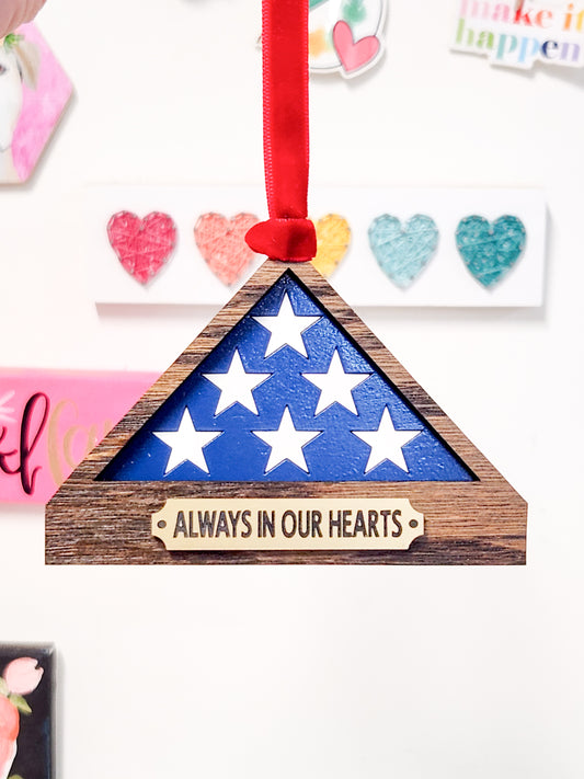Folded Flag Memorial Ornament