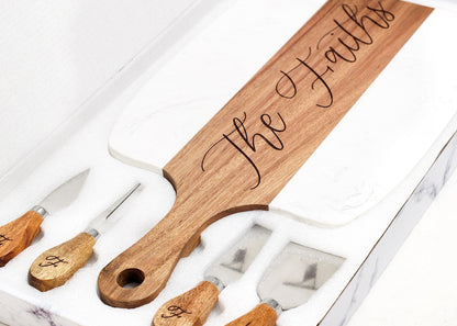 Charcuterie Board with Knives Gift Set