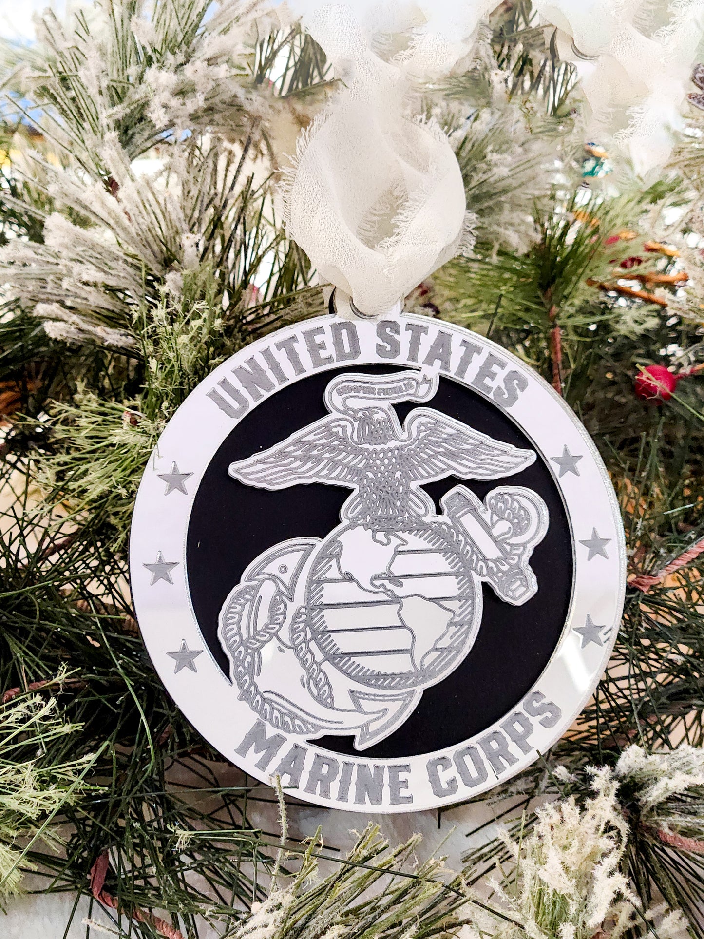 Mirrored Military Ornament