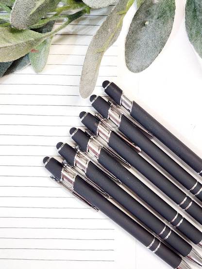 Set of 6 Personalized Pen Set with Stylus