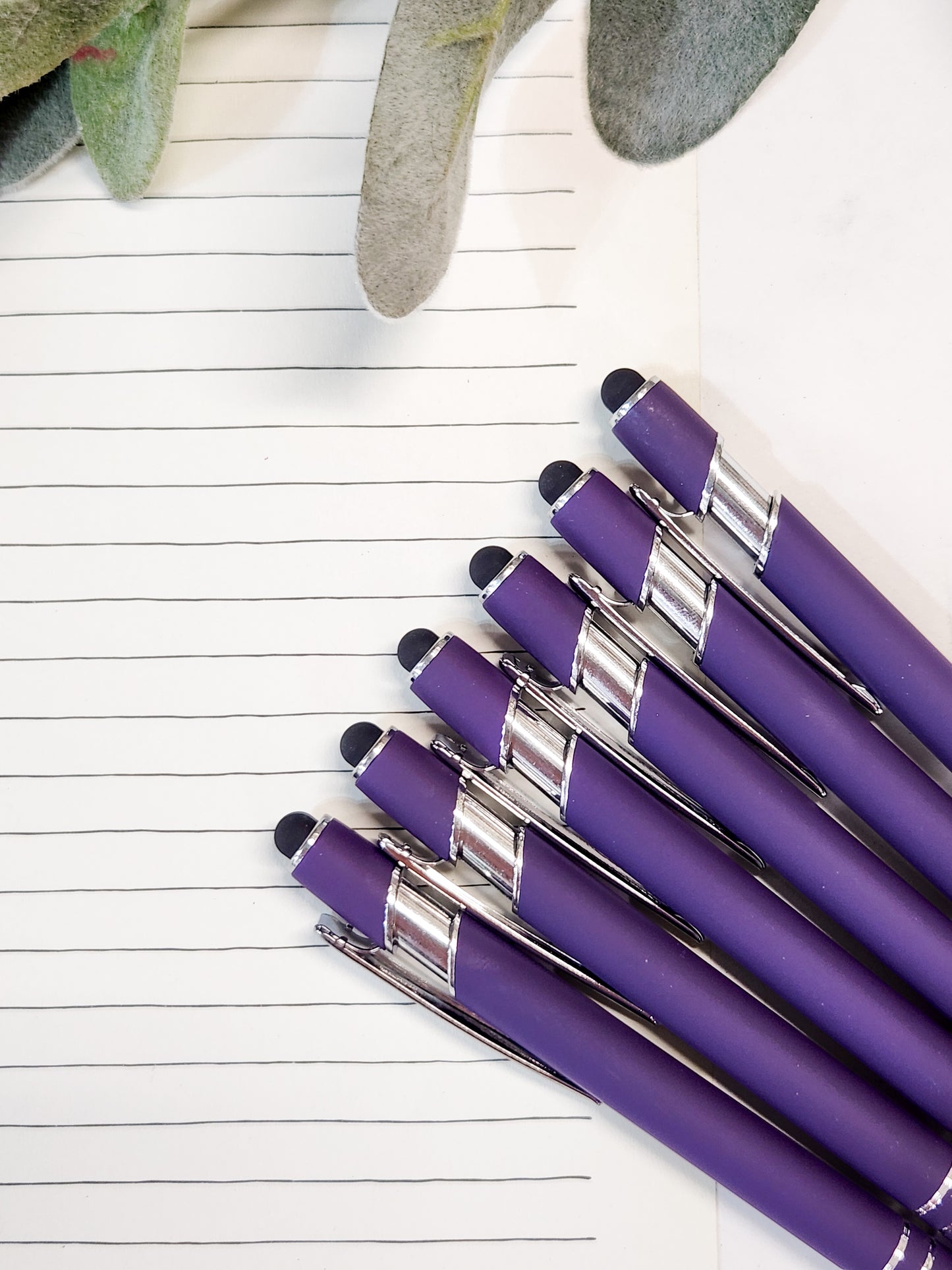 Set of 6 Personalized Pen Set with Stylus