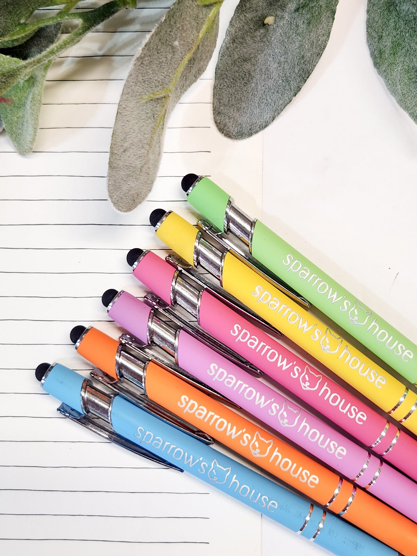 Set of 6 Personalized Pen Set with Stylus