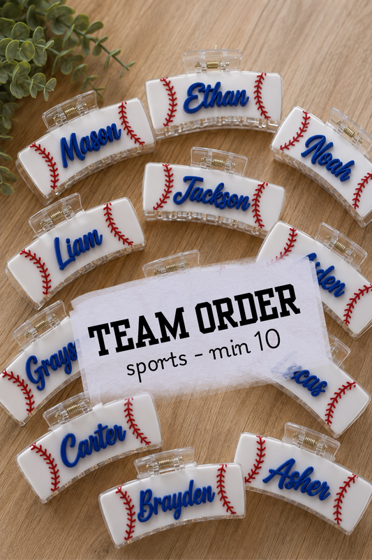 Bulk Order for Sports Themed Claw Clip