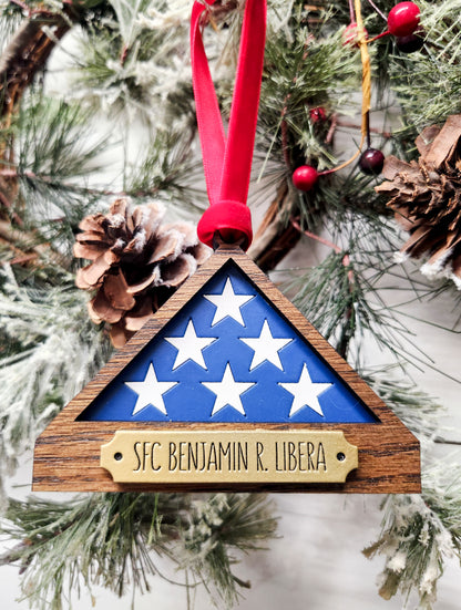 Folded Flag Memorial Ornament