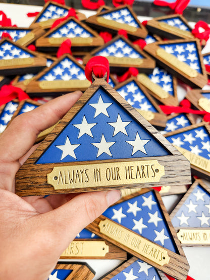 Folded Flag Memorial Ornament