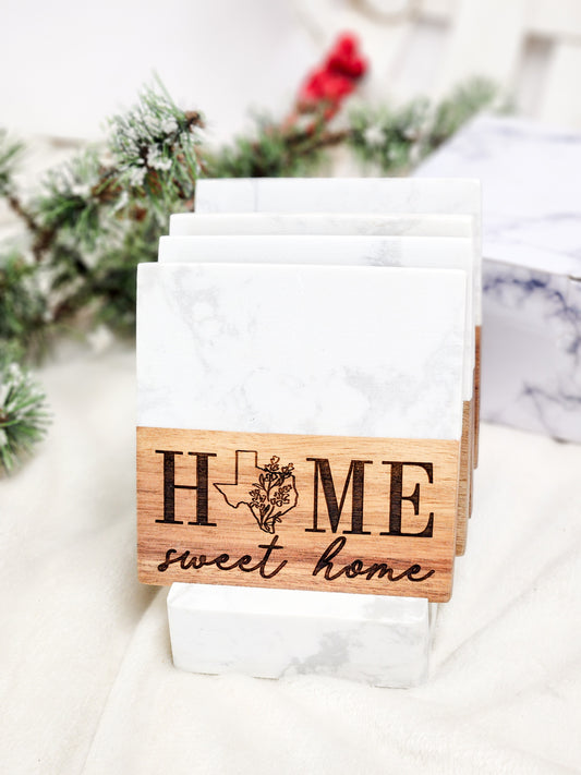 Home Sweet Home Texas Coaster Gift Set