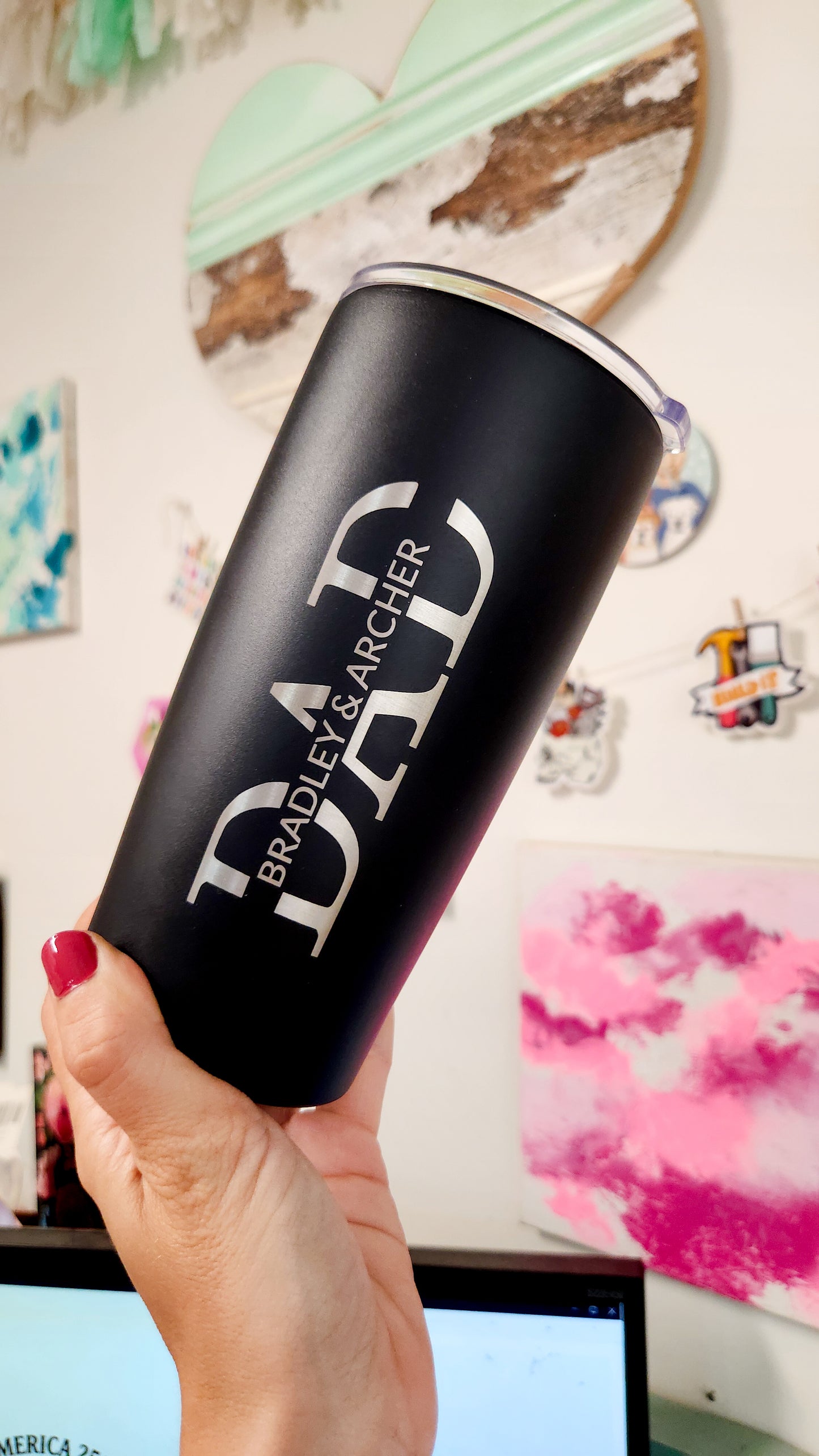 Father's Day Tumbler with Gift Box & Straw