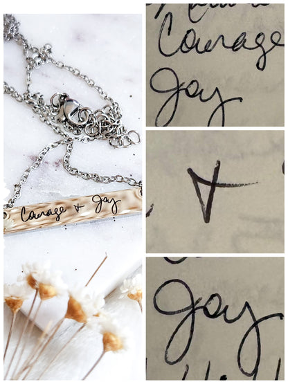 Handwritten Bar Necklace