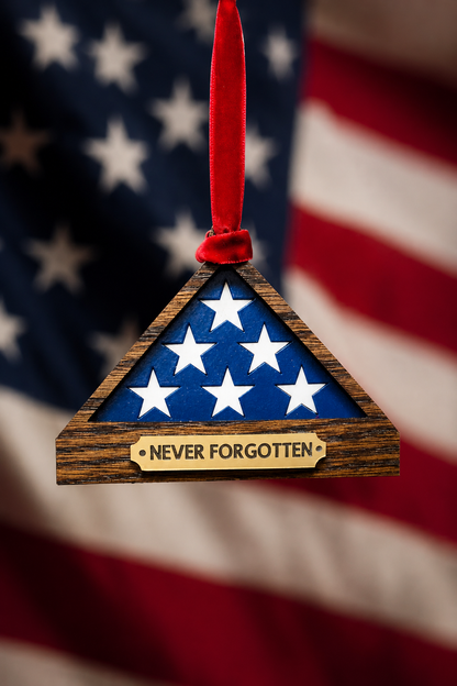 Folded Flag Memorial Ornament