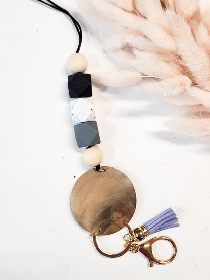 Personalized Beaded Lanyard with Custom Engraved Name Disc