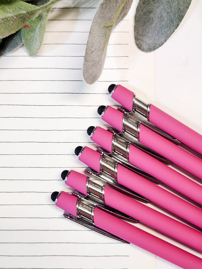Set of 6 Personalized Pen Set with Stylus