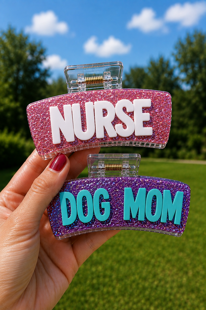 Custom Personalized Claw Clip | Your Wording + Colors