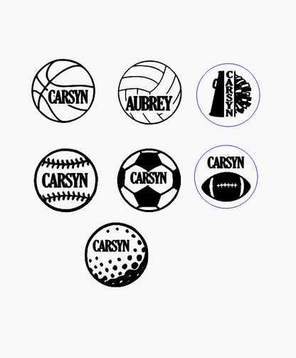 Leatherette Ball Sports Name Tag